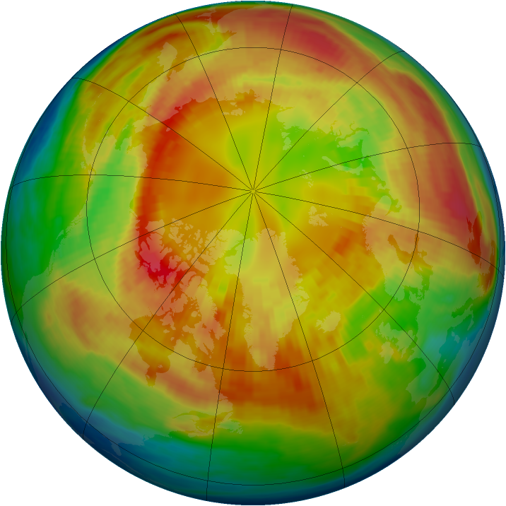 Arctic ozone map for 25 February 1985